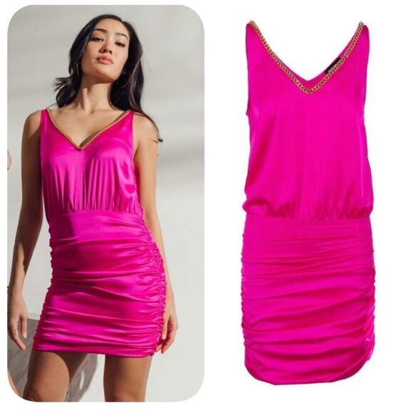 NWT Generation Love Kinsley Chain Dress Hot Pink size XXS - Picture 1 of 6